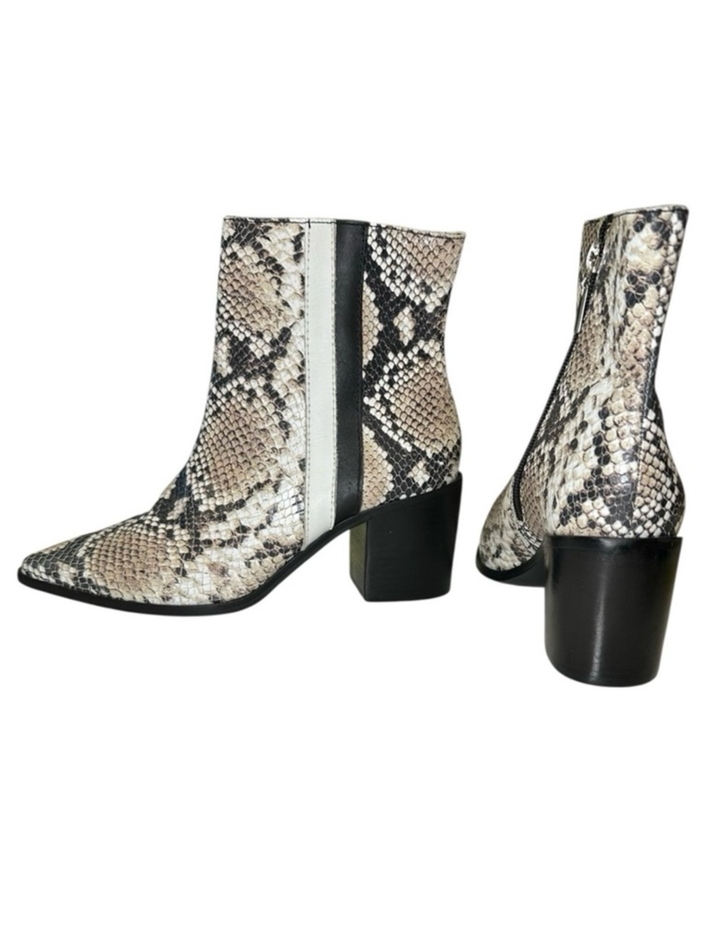 Kaanas Snakeskin Pattern Ankle Boots